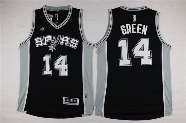 Men San Antonio Spurs #14 Green Black Adidas NBA Jerseys->utah jazz->NBA Jersey